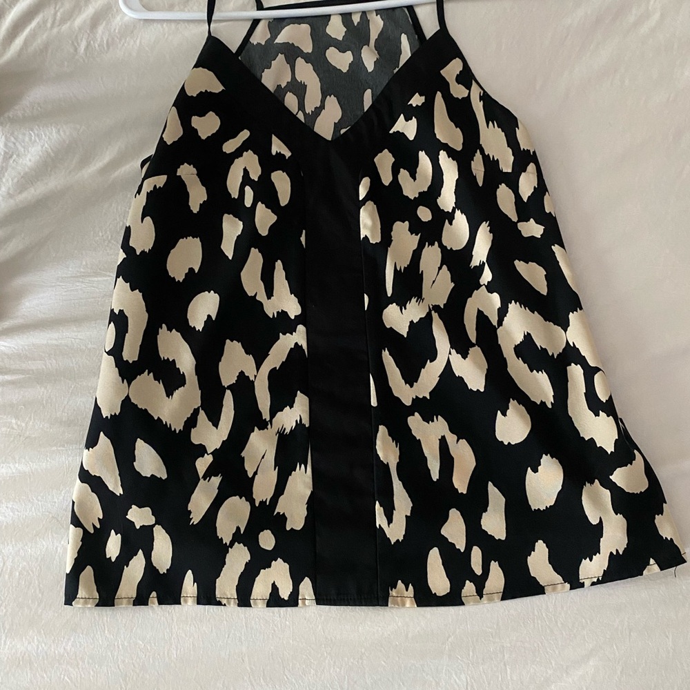 Stylish Black and Cream Leopard Print Skirt